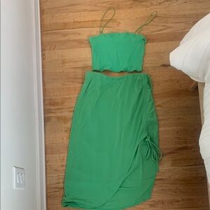 Green Two-Piece Dress Set